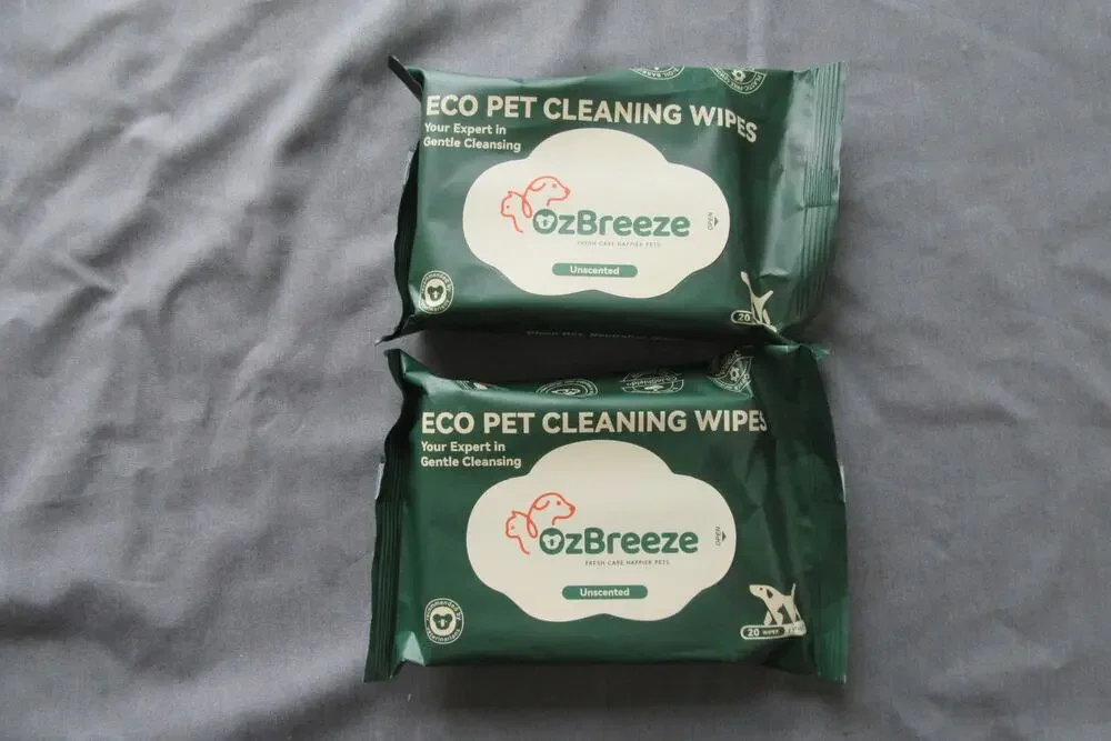 OzBreeze Eco Pet Cleaning Wipes 2 Packs for Dogs Cats Exp 07/2027 Unscented New